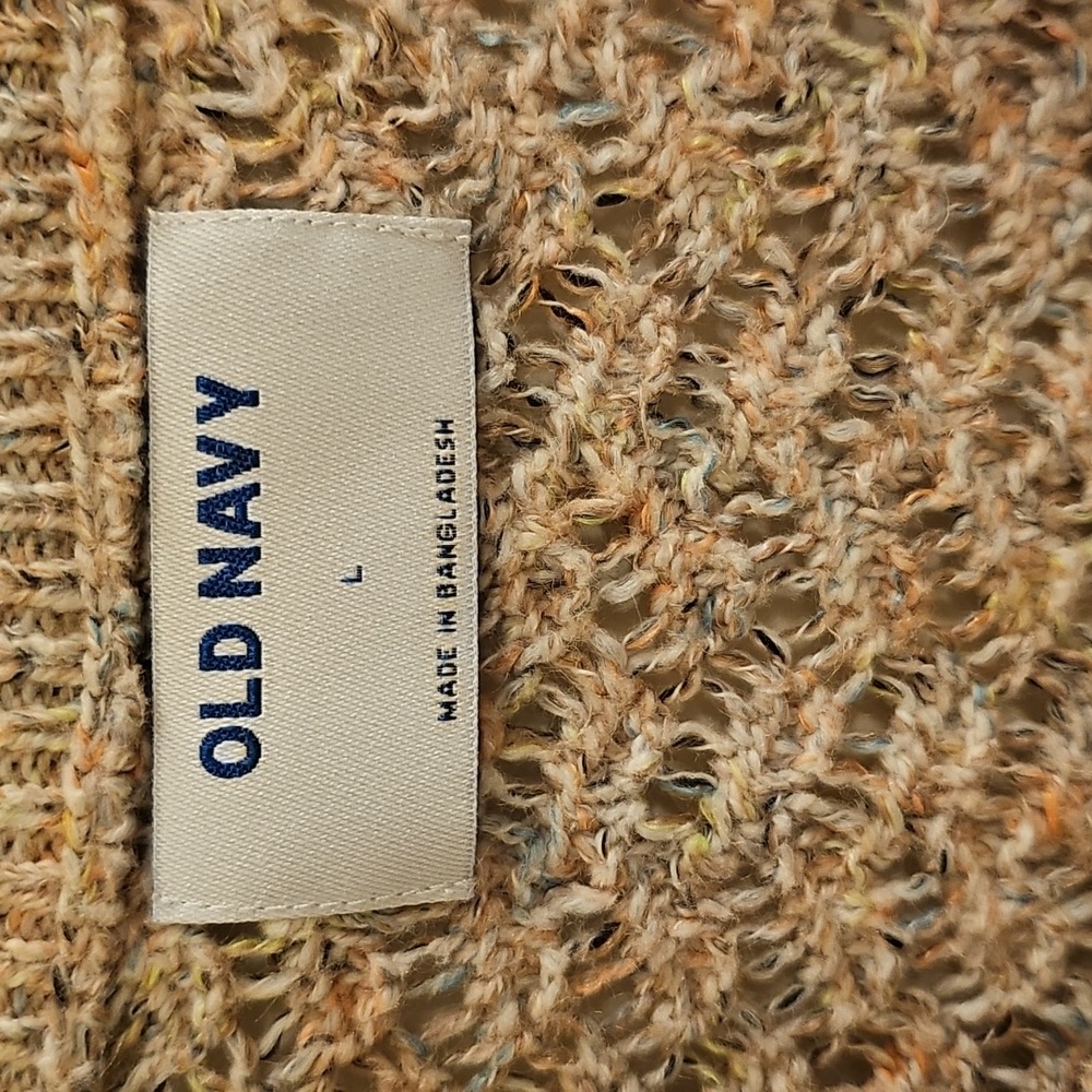 Old Navy Tan & Pink V-Neck Sweater - Picture 3 of 7